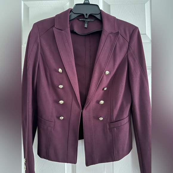 Maroon Women’s WHBM Jacket Size 4 - Picture 2 of 4
